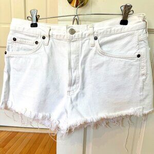 Agolde Parker White Denim Shorts